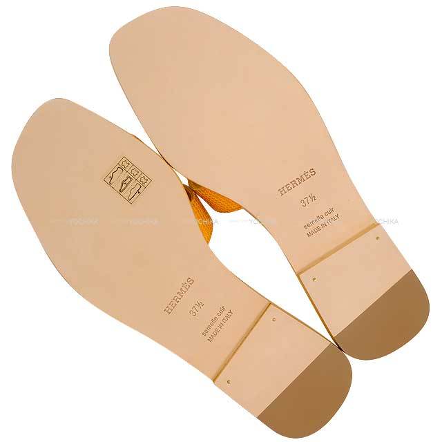 HERMES エルメス サンダル レディース オラン ジョーヌ リザード 24cm