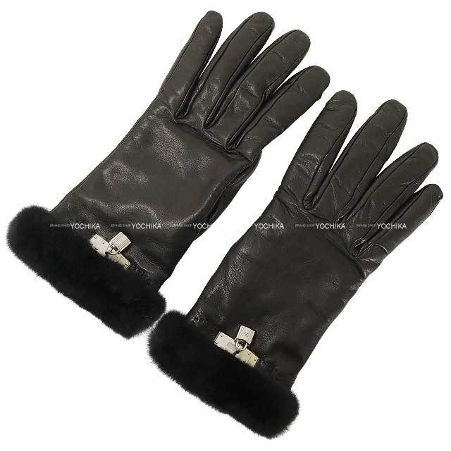 HERMES エルメス 手袋 カデナ グローブ プリンセス 黒 (ブラック