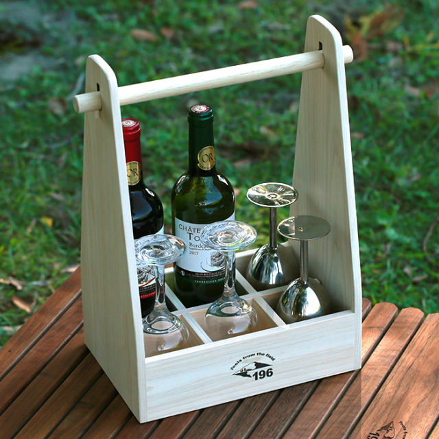 キャンプ用ワインバスケットの通販｜【196】ひのき・木製キャンプ用品店