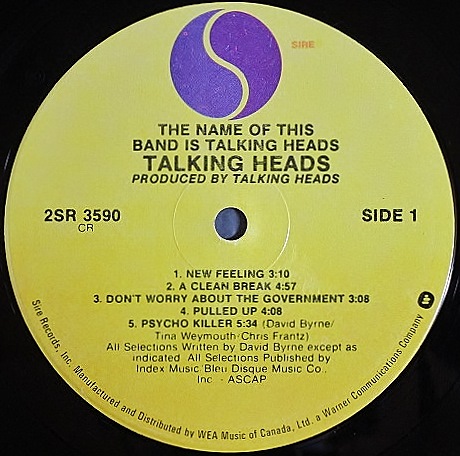 NEW WAVE】Talking Heads トーキング・ヘッズ / The Name Of This Band