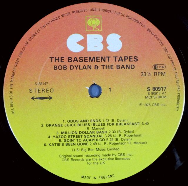 Bob Dylan & The Band ボブ・ディラン & ザ・バンド / The Basement