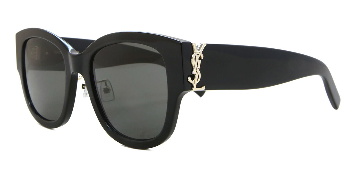 Saint Laurent SL M95/K Asian Fit 001 Square Shiny Black Sunglasses