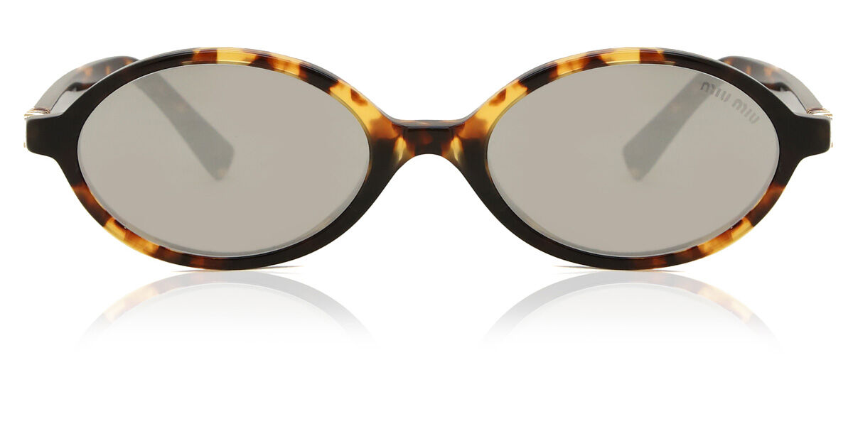 Miu Miu MU04ZS VAU07F Oval Honey Yellow Tortoise Sunglasses