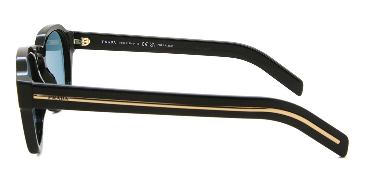 Prada PR A16S Polarized 16K04D スクエア ブラック サングラス