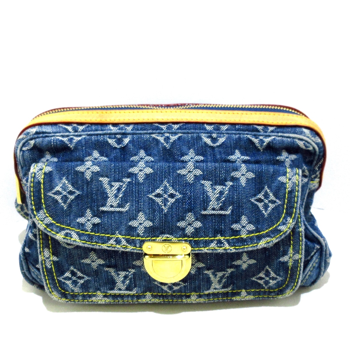 ルイヴィトン/ウエストポーチ/バムバッグ/ブルー/モノグラムデニム