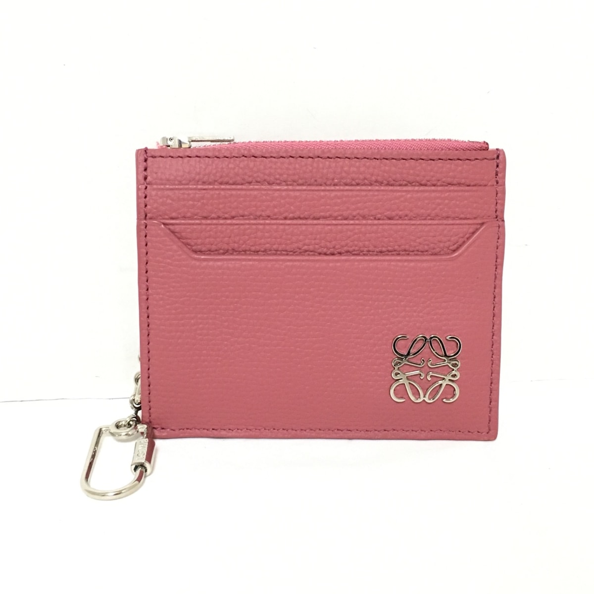 ロエベ/カードケース/アナグラムスクエアカードホルダー/ダークピンク