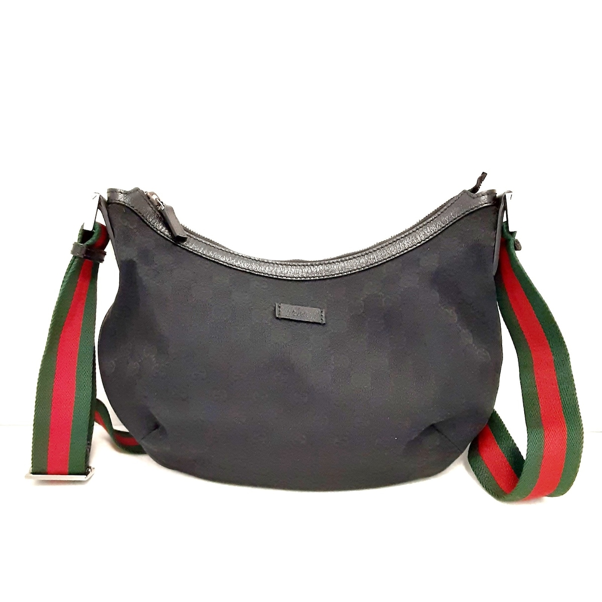 グッチ/ショルダーバッグ/GG柄,シェリー(ウェブ)/黒×レッド×グリーン