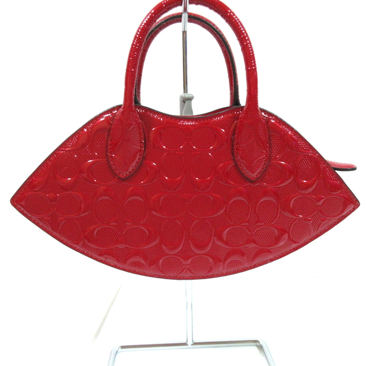 コーチ/ハンドバッグ/リップ バッグ・シグネチャー レザー/レッド