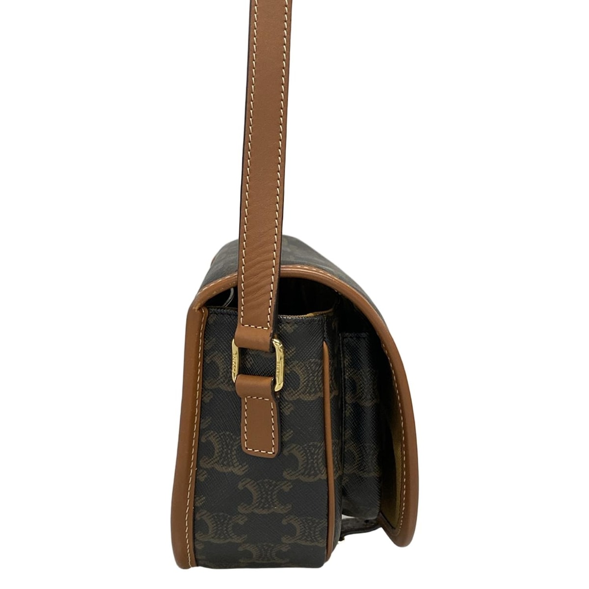 セリーヌ/ショルダーバッグ/ミディアム フォルコ バッグ/タン（ダーク