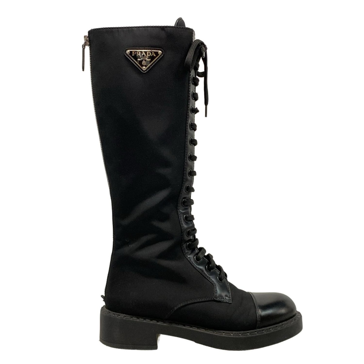 PRADA(プラダ) ロングブーツ 36 1/2 レディース 1W906M 黒 レザー