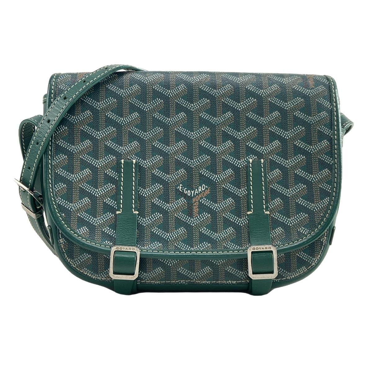 ゴヤール/ショルダーバッグ/ベルヴェデールPM/グリーン×白
