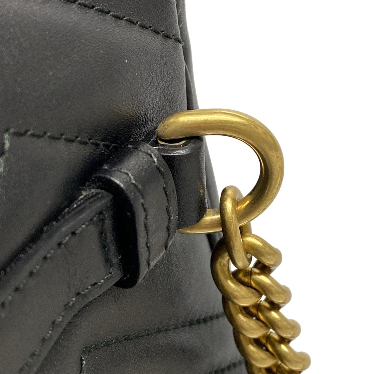 GUCCI(グッチ) ウエストポーチ GGマーモント 476809 黒 レザー