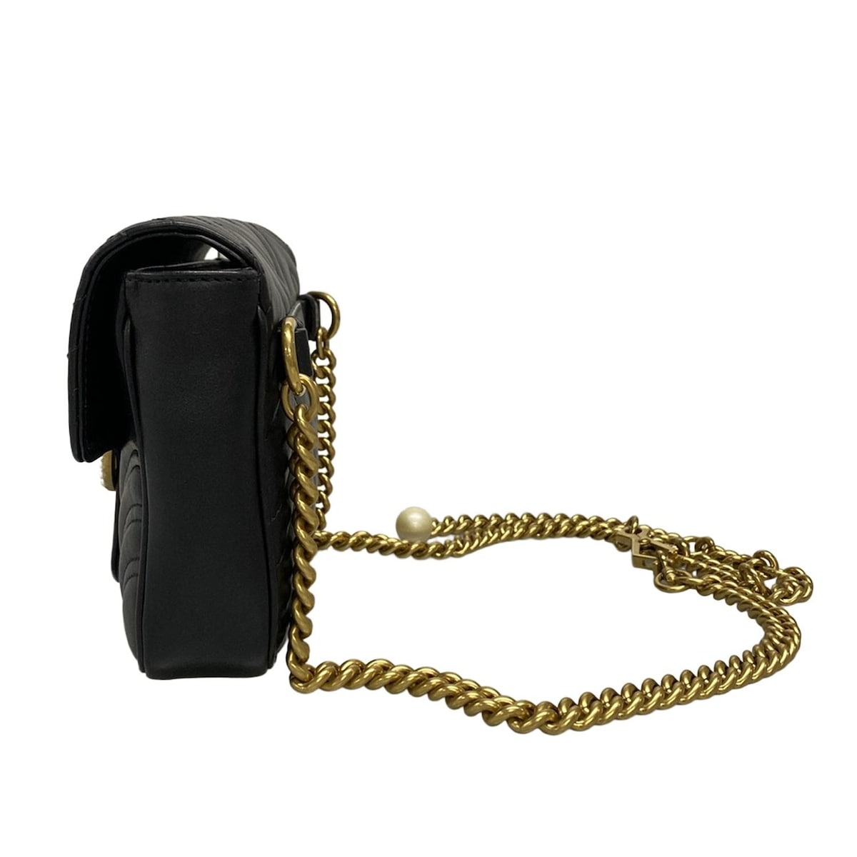 GUCCI(グッチ) ウエストポーチ GGマーモント 476809 黒 レザー