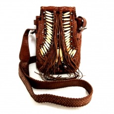 シモンカミール/ショルダーバッグ/レッド×マルチ/コットン×金属素材の