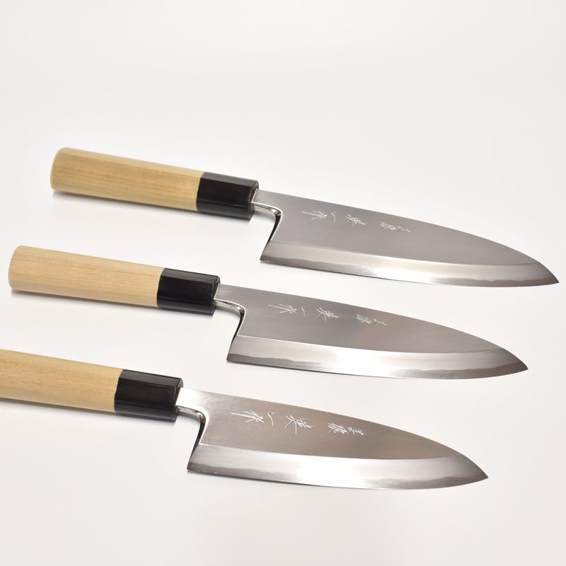 白紙出刃包丁180mm 本霞研ぎ 水牛栗型柄（本職用） | マルサ研磨巧業