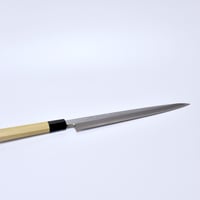 青紙柳刃包丁240mm 本霞研ぎ 水牛八角柄（本職用） | マルサ研磨巧業