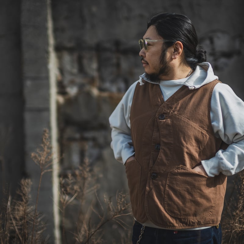 Huntsman Vest Neppy Brown Herringbone | TCB jeans