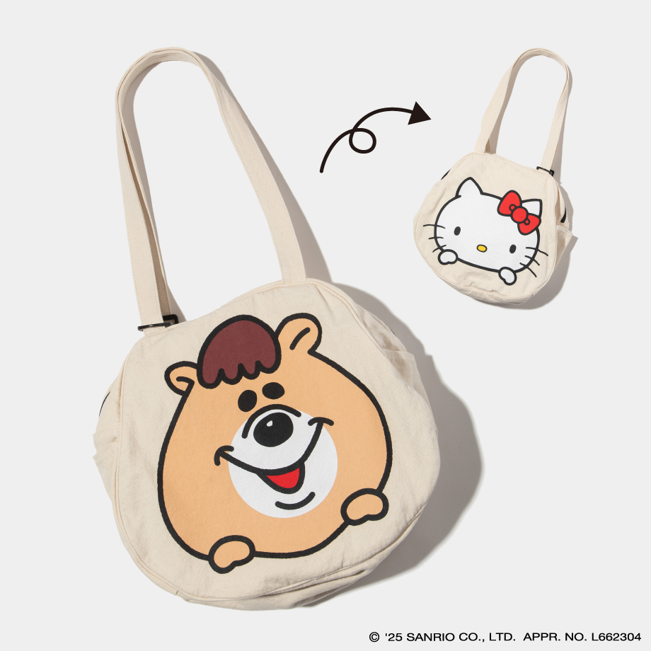 ハローキティ×クマタン フェイストートバッグ【KMT-GC-001IVO