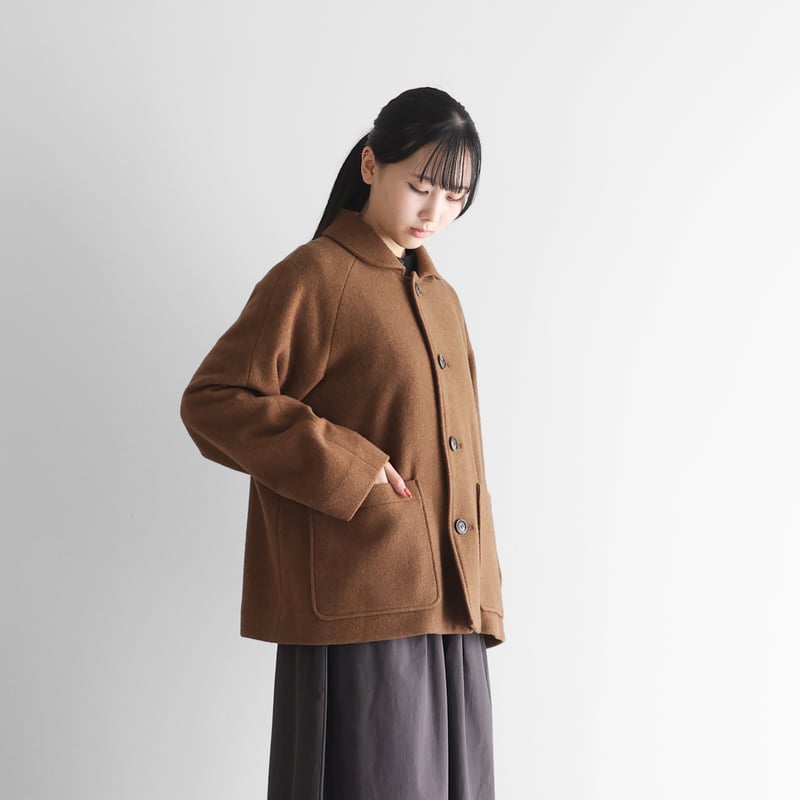 HUIS 遠州織物 ウールショートコート HUIS×尾州”縮絨ウールフランネル