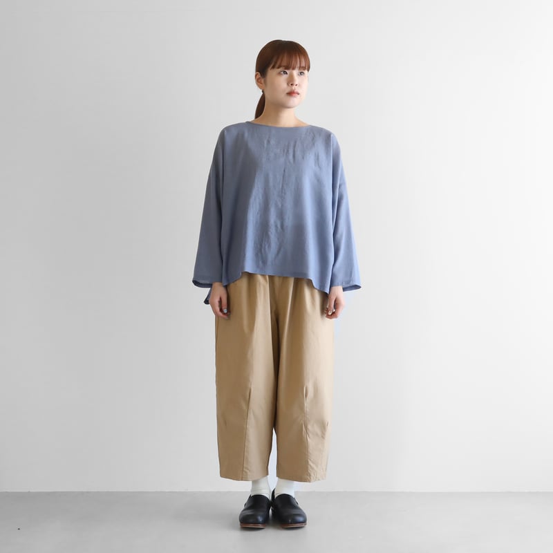 ウォッシャブルウールワイドプルオーバー（グレイッシュブルー