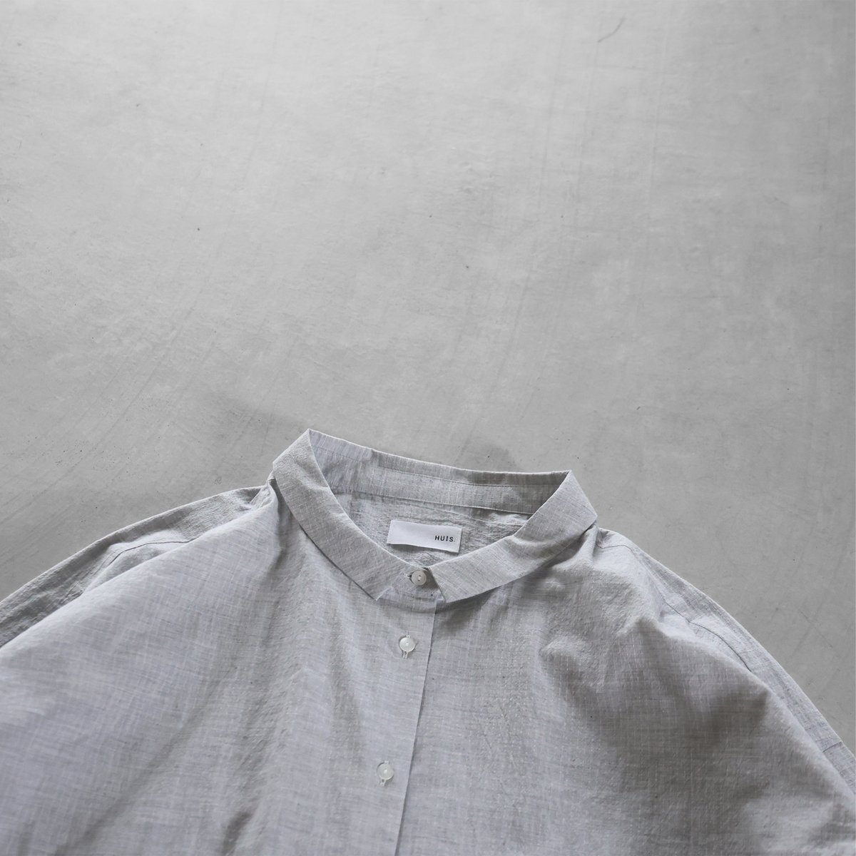 コードレーンワイドブラウスL(トップ糸グレーストライプ）【レディス