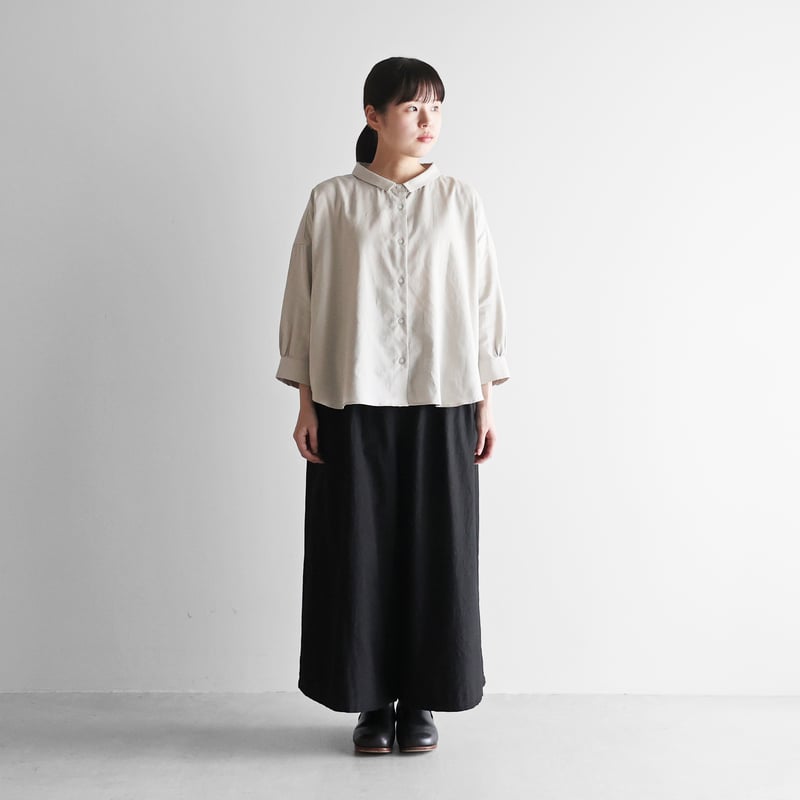 名古屋黒紋付染］フランス綾スカートパンツ（山勝ブラック）【ユニ