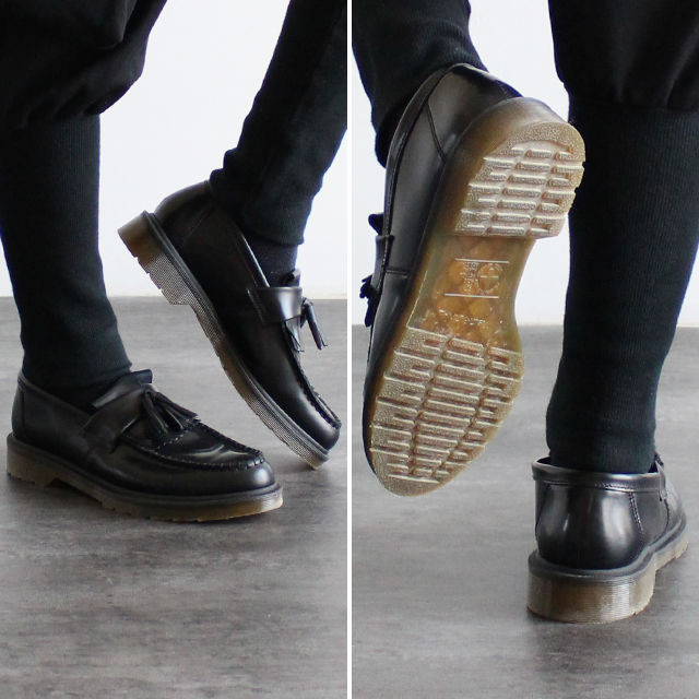 Dr.Martens】 キルト×タッセル付きスムースレザーローファー | albino