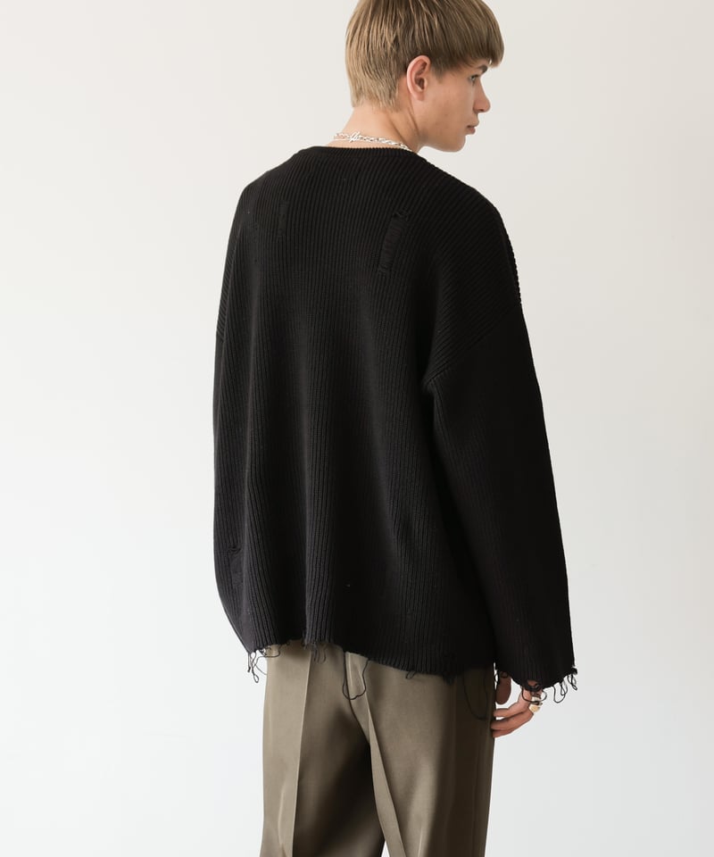 MB STANDARD ローゲージダメージニット | MB -there is a reaso