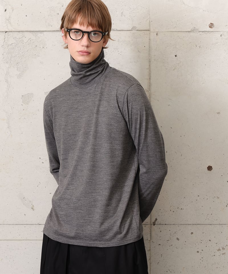 MBハイエンド尾州ウールニットタートルネックカットソー | MB -there