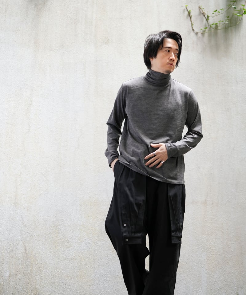 MBハイエンド尾州ウールニットタートルネックカットソー | MB -there