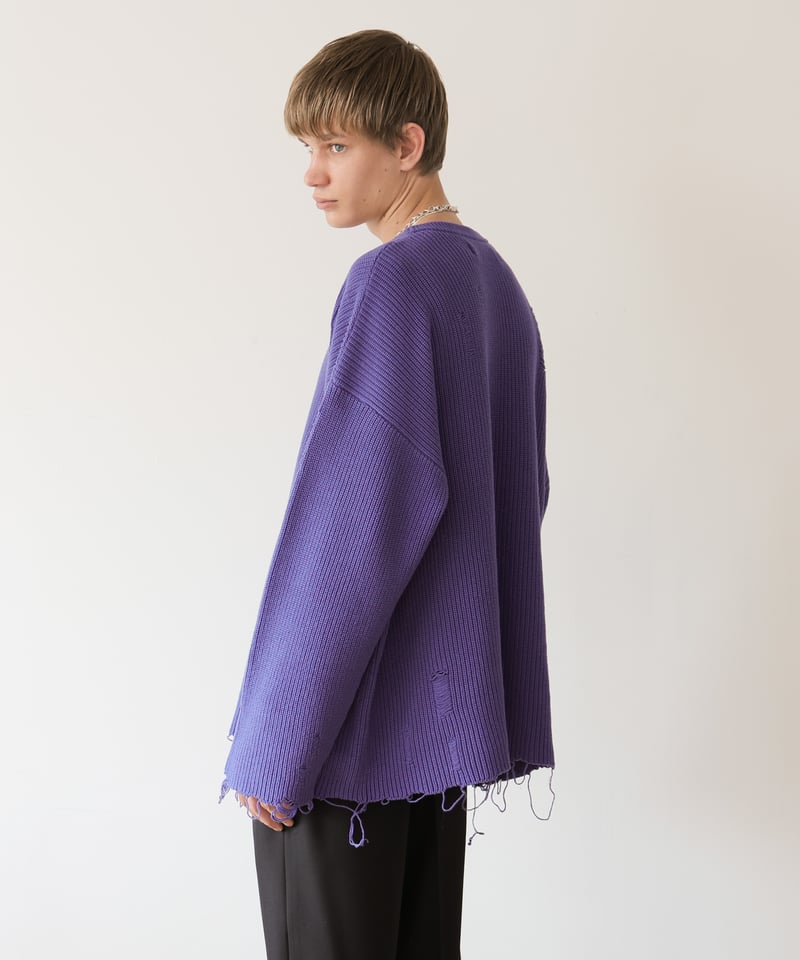 MB STANDARD ローゲージダメージニット | MB -there is a reaso