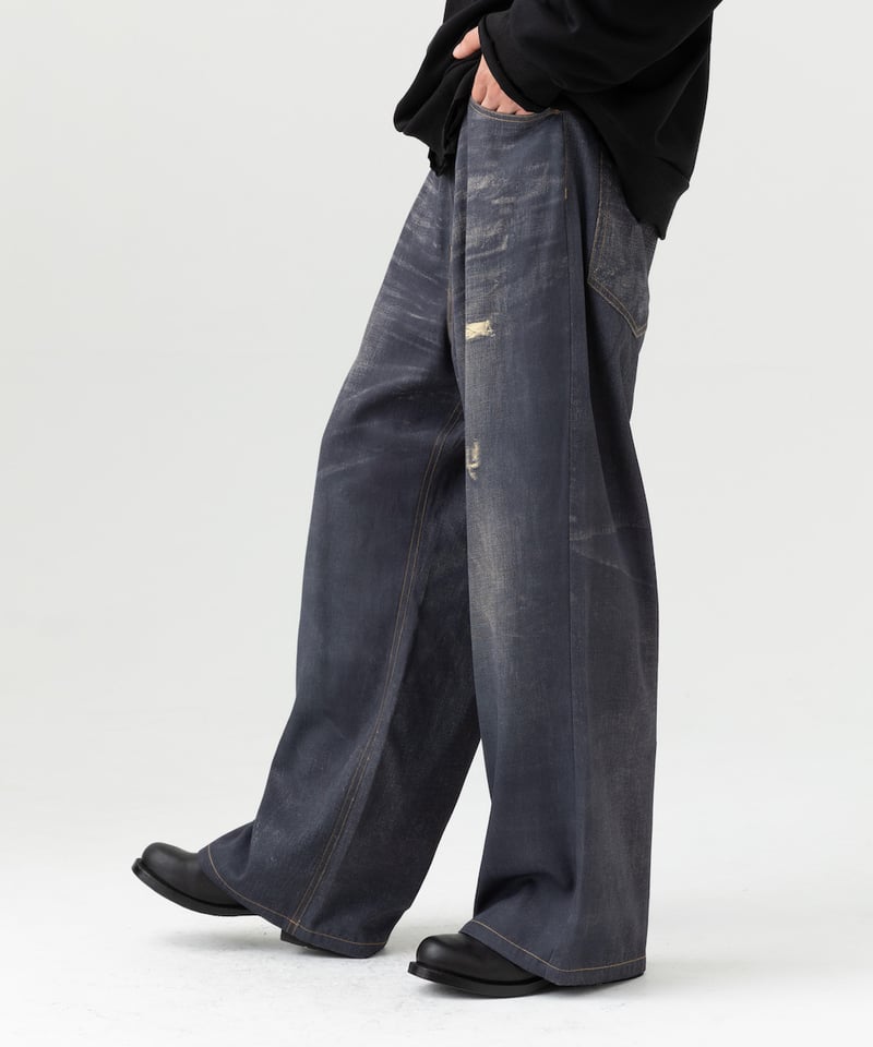 MB ULTIMATE FABRIC トロンプルイユワイドデニムパンツ | MB -there