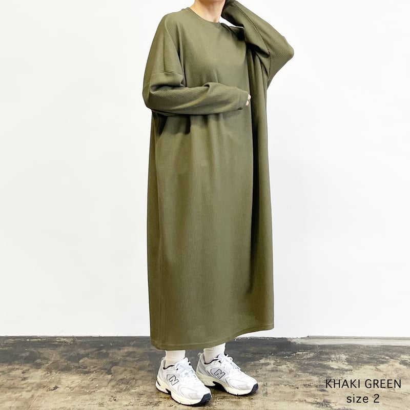 JEMORGAN x HARVESTY】WAFFLE LONG DRESS 無地ワッフル