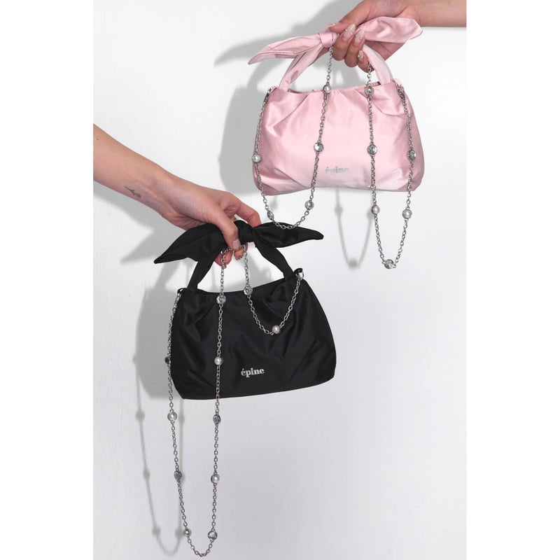 épine ribbon Pearl & Bijou chain bag（2color） |
