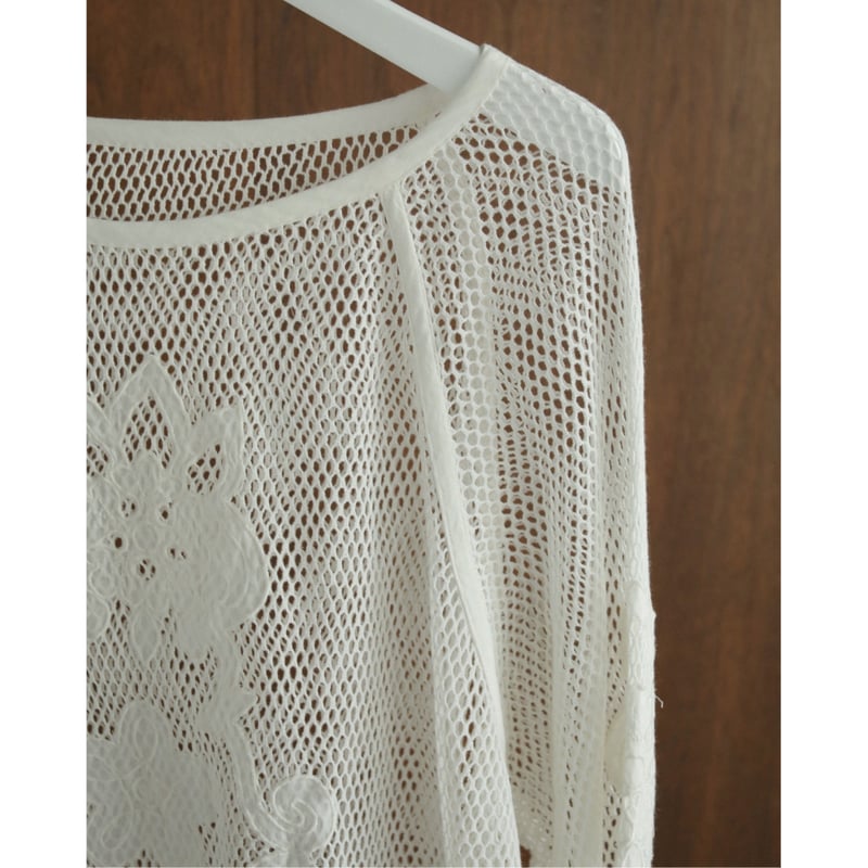 ànuke】Embroidery Mesh Tops | selectshop kusukusu