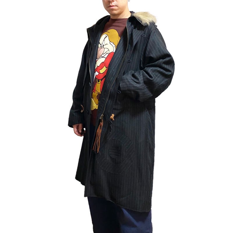 USED】90'S FAKE LONDON PINSTRIPE FISHTAIL PARKA