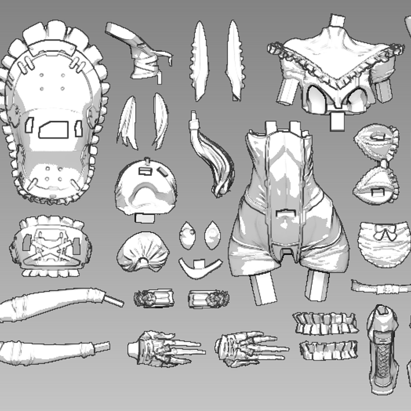 未塗装未組み立てガレージキット / らてっくす、ぎちぎち、ぜんぶの