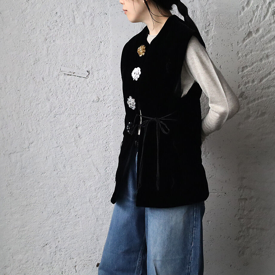 TOWAVASE La zabu vest jacket (black) | nii-B |