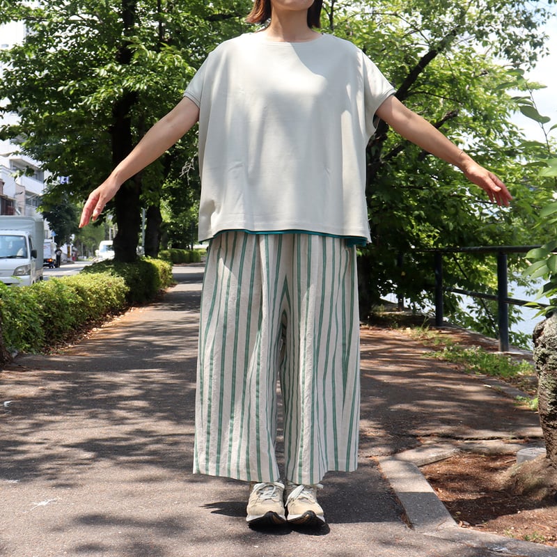 再入荷** atelier naruse アトリエナルセ コットンリネンストライプ