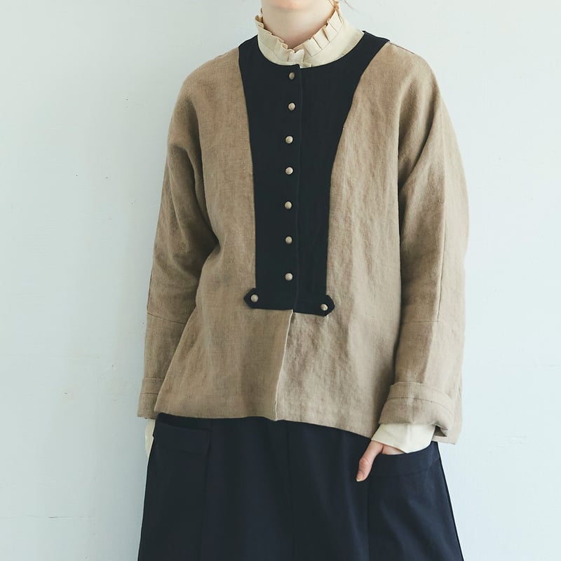 MAGALI マガリ ブラッシュドベルギーリネンカーディガン #ホワイト