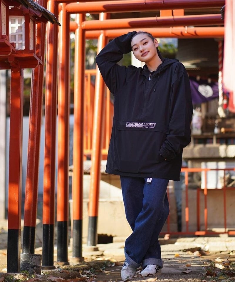 FRS ナイロンアノラックパーカー(ブラック) | FunkyRizm Sports ONLI
