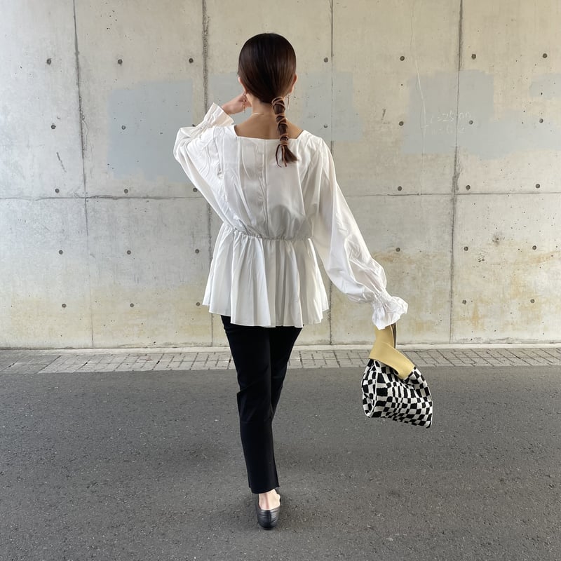 キャンディスリーブブラウス（ホワイト) | COPINE