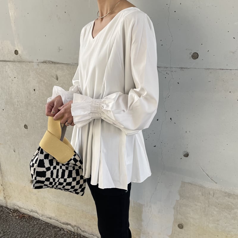 キャンディスリーブブラウス（ホワイト) | COPINE