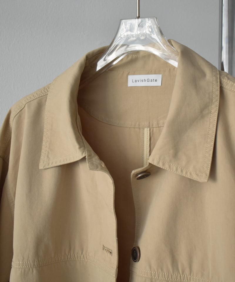 outer-02086 ステンカラー ショートコート ブラック | L a v i s h G