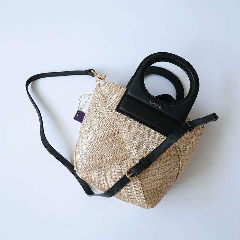 VIOLAd'ORO｜ヴィオラドーロ ｜アバカメッシュ 2WAYバケットバッグ｜V