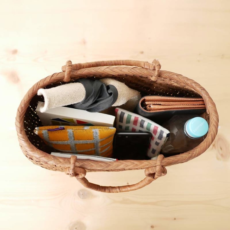 山ぶどう｜山葡萄｜かごバッグ｜やまぶどう籠削丸リング手(中)｜SA