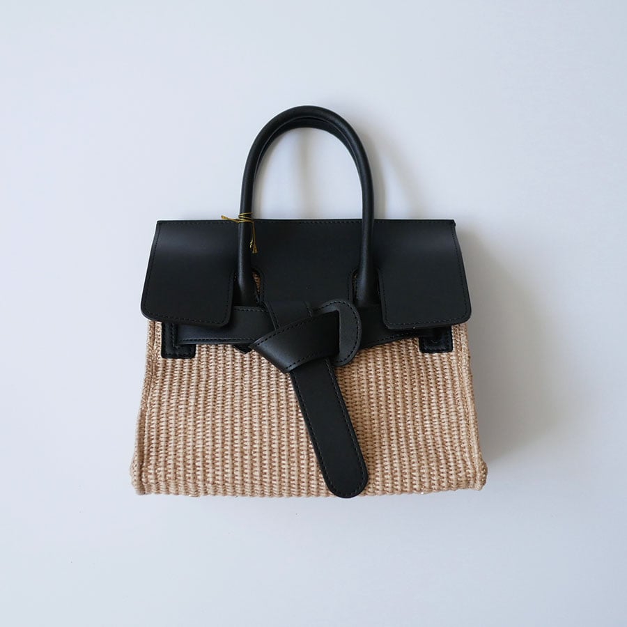 VIOLAd'ORO｜ヴィオラドーロ ｜ラフィアシートレザーBAG SANDRO｜V