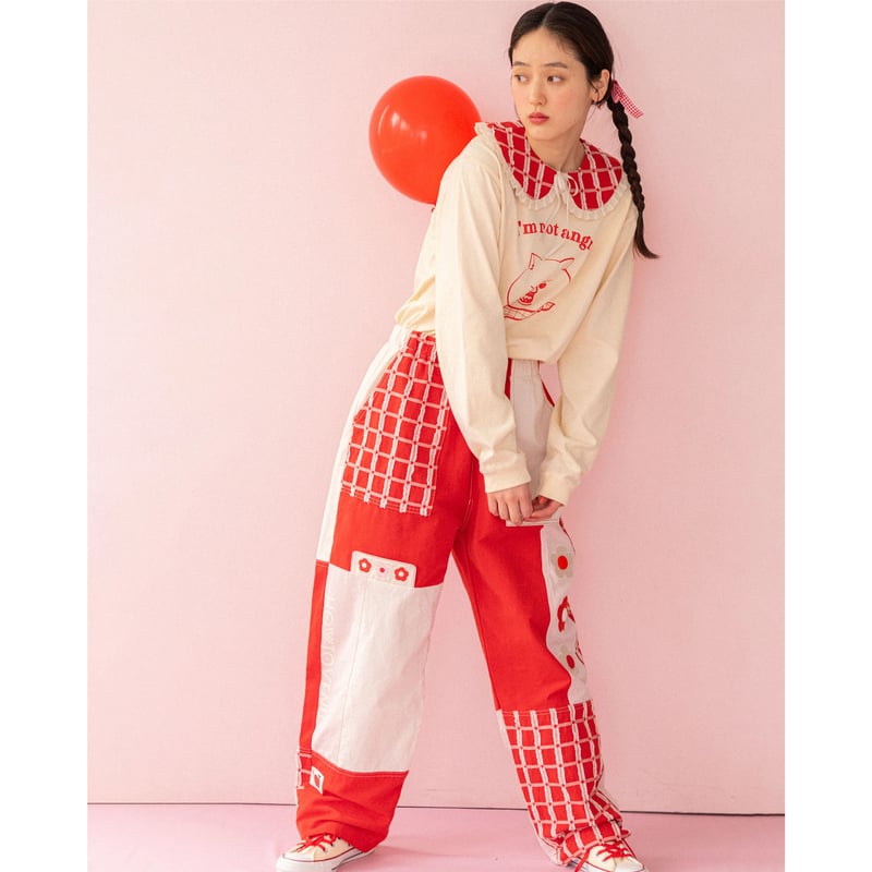 Patchwork Park Pants - RED | HOWTOVENUS