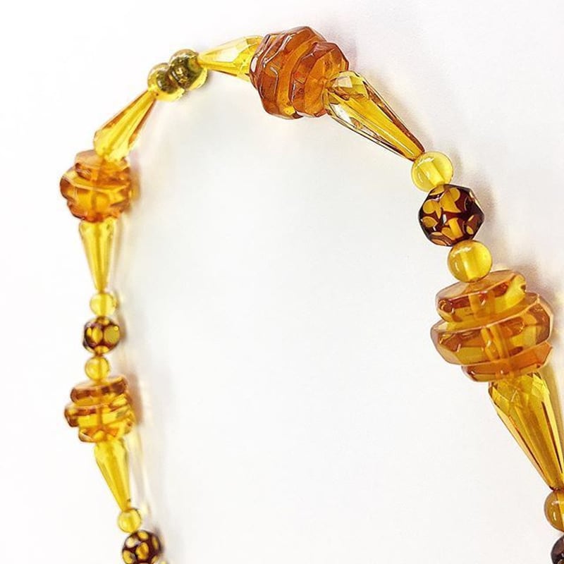 定価¥86.400【ebony】エボニー／SV K18 琥珀ネックレス 定価¥86.400