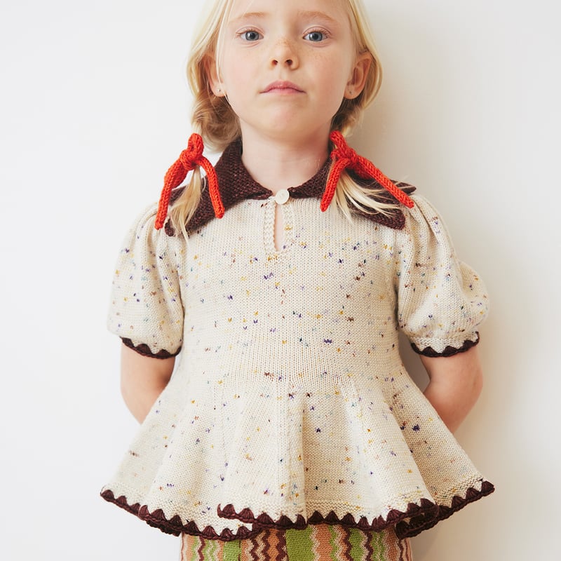 Misha & Puff / Crochet Trim Puff Top - Iris Con